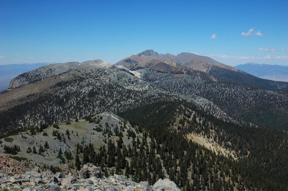 Highland Ridge; View of Wheeler Peak from Lincoln Peak