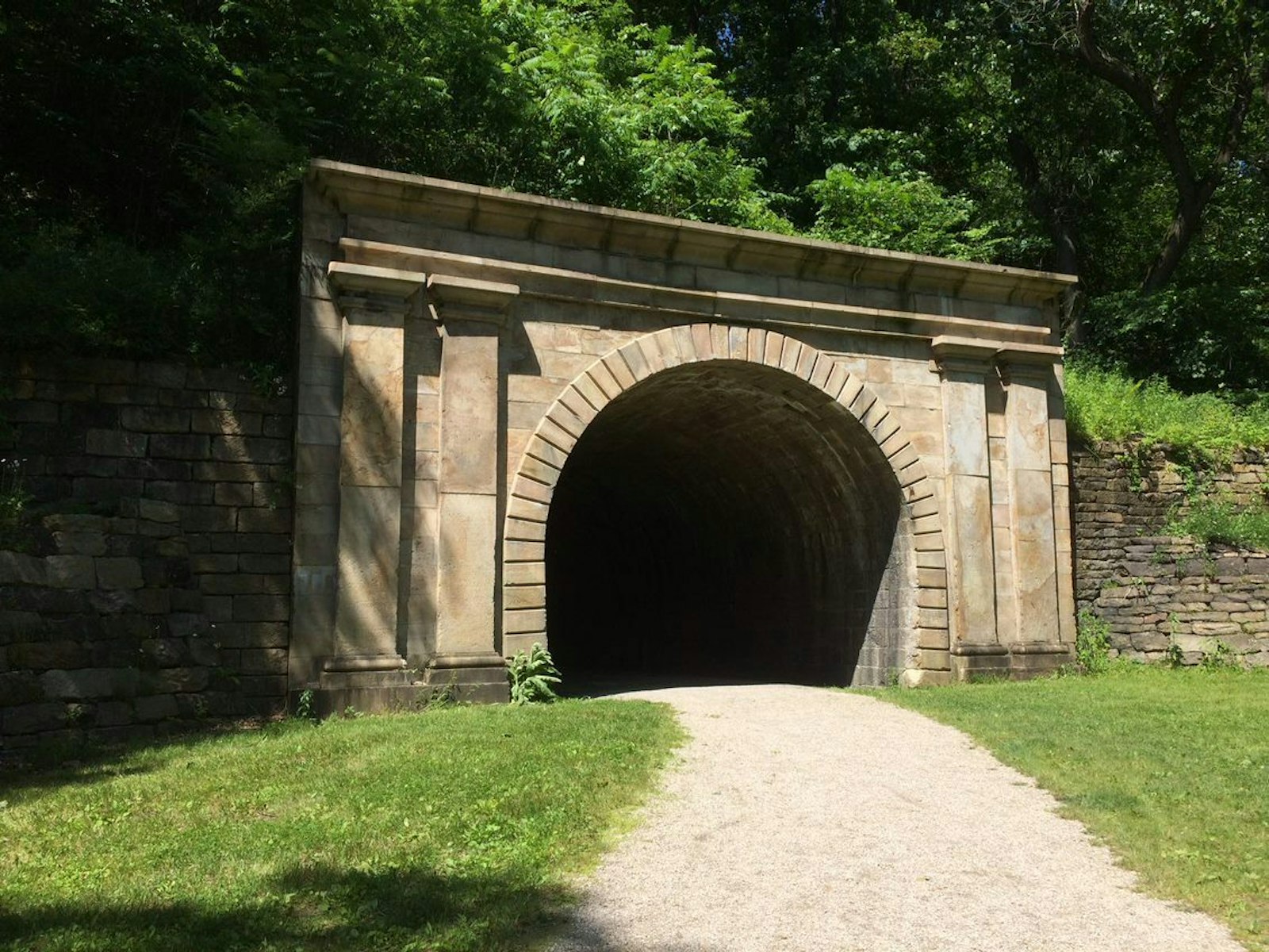 A railroad tunnel.