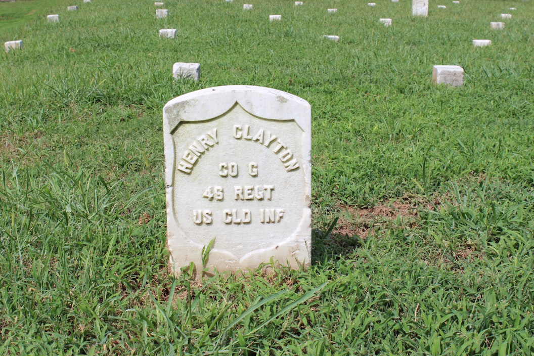 Headstone of Henry Clayton at Vicksburg National Military Park