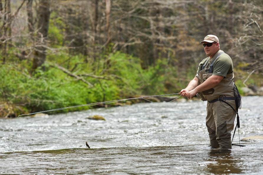 Project Healing Waters participant fly fishing