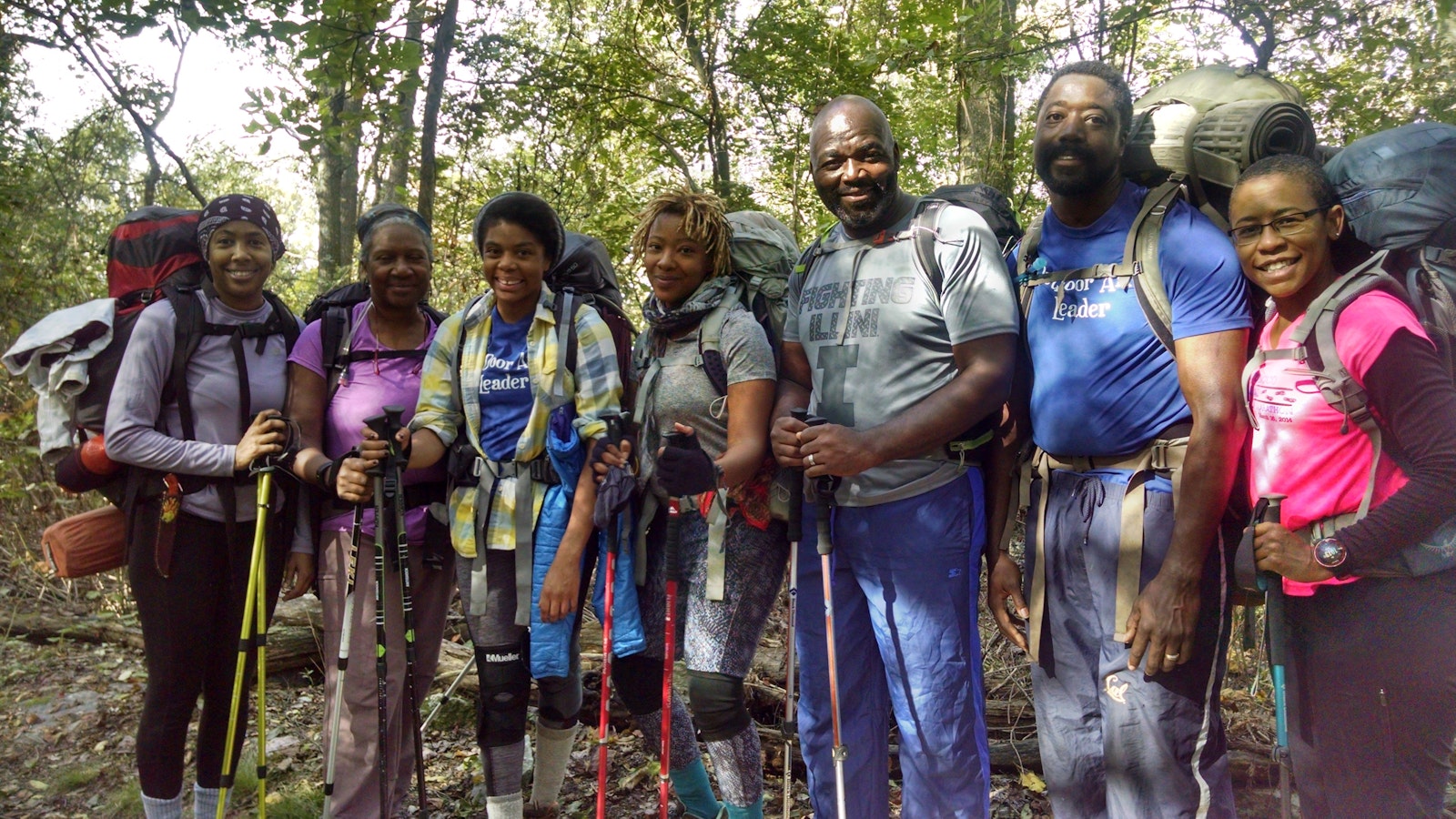 Group of backpackers from Outdoor Afro on the Appalachian Trail